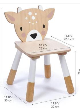 梅花鹿实木创意儿童板凳，加工喷绘可爱造型