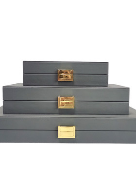 新中式摆件样板间床头柜衣帽间酒店玄关展厅创意软装装饰品收纳盒