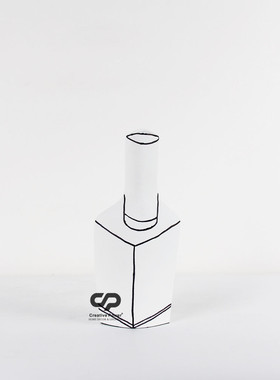 热销现代简约手绘黑边酒瓶摆件样板房售楼处客厅桌面装饰品