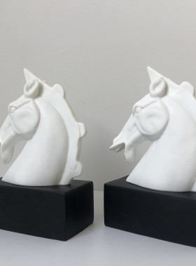 树脂欧式工艺品马头摆件 软装饰品书房书档书靠礼品 一件代发混批
