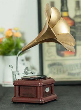 复古老式模型摆件留声机创意家居工艺品道具酒吧装饰品摆设饰品
