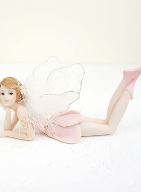 草籽粉色少女春天花仙子精灵天使娃娃家居汽车装饰树脂工艺品摆件