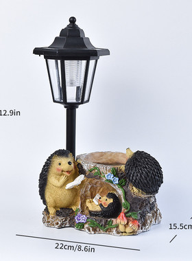 新品动物花盆六角树脂花园装饰园林户外景观路灯灯工艺品摆件