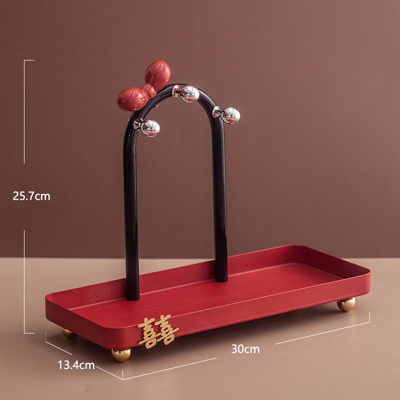 红色喜庆客厅摆件入户玄关收纳桌面装饰品门口鞋柜电视柜置物架,淘宝优惠券,粉丝福利购,淘宝优惠卷