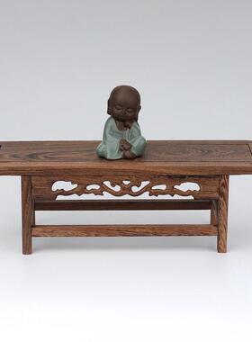 鸡翅木微型家具琴桌红木长方形底座实木条案小家具古玩摆件