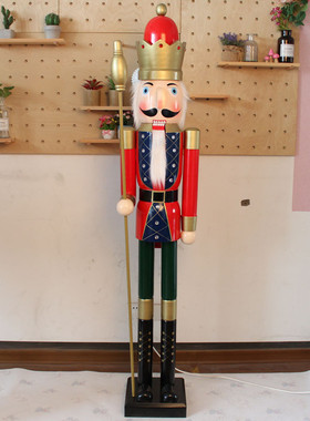 厂家直销实木1.8m胡桃夹子工艺品大厅圣诞装饰酒店180士兵木偶人