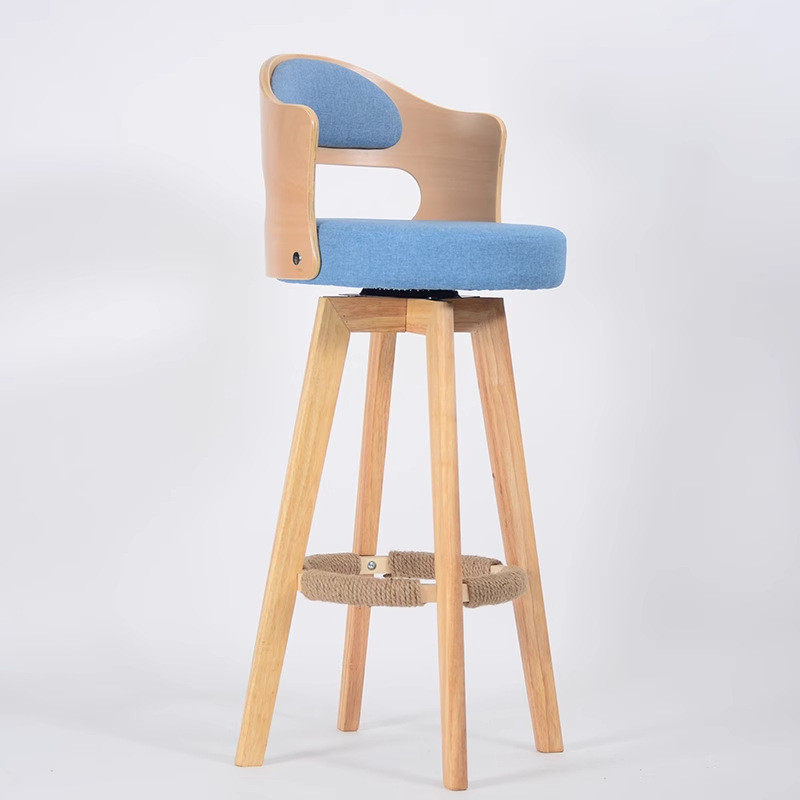 杰吧台奇耐凳子实木旋转高脚椅家用轻奢前台收银椅酒吧靠背椅现代,淘宝优惠券,粉丝福利购,淘宝优惠卷