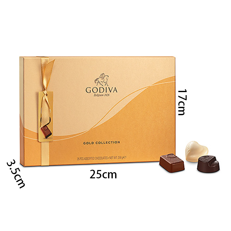 新品七折 比利时进口godiva歌帝梵25粒多口味混合巧克力金装礼盒 - 图0