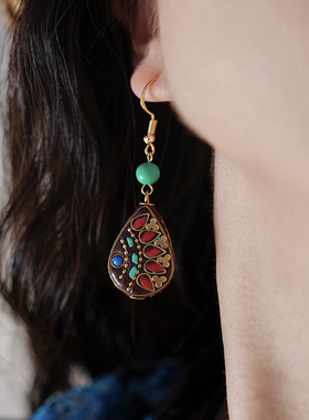 cocoa小苏民族风项链耳饰套装女夏新疆西藏沙漠旅游拍照耳环吊坠