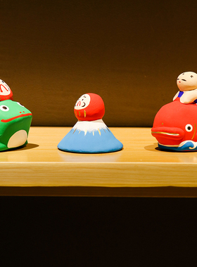 日本玩具工房陶土富士山招福摆件