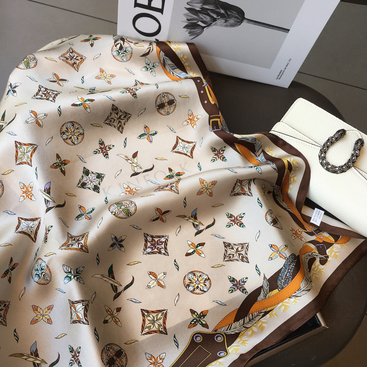 杭州丝绸韩国东大门羽毛真丝围巾披肩100%桑蚕丝丝巾领巾70cm方巾,淘宝优惠券,粉丝福利购,淘宝优惠卷