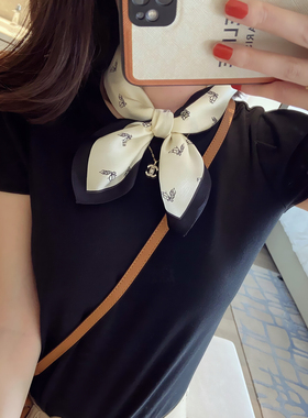 网红秋季经典桑蚕丝装饰小方巾