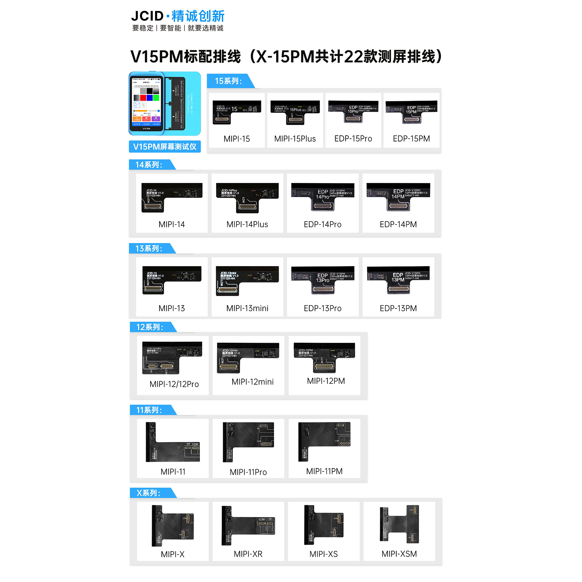 JCID精诚V15PM系列屏幕测试仪适用苹果安卓手机屏幕液晶排线测屏 - 图3