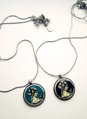 打标短项链设计师珐琅女vintage