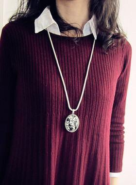 diva镀银女特复古长项链暗黑哥特