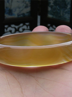 天然巴西纹理水润通透玛瑙手镯