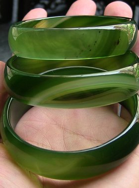 天然巴西玛瑙手镯绿玉髓