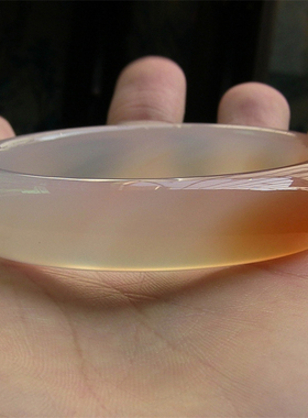 天然巴西玛瑙手镯香橙色玉髓