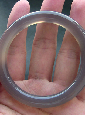 天然巴西玛瑙手镯/复古圆条/原色无优化/灰色玉髓/水润强荧光860