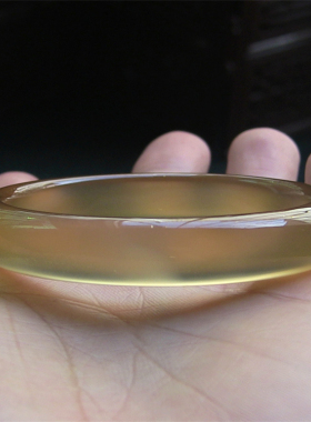 天然巴西玛瑙手镯/秀细加厚款/原色无忧化/香槟金/水润强荧光2037