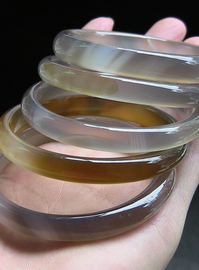 天然巴西玛瑙手镯原色玉髓