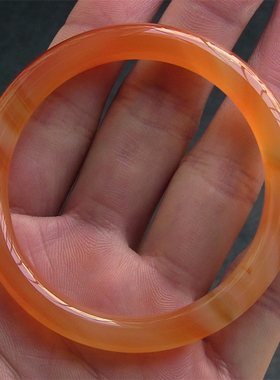 天然巴西玛瑙手镯/复古圆条/精美纹理/香橙色玉髓/水润通透2021