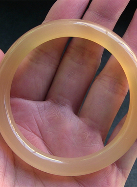 天然巴西玛瑙手镯/复古圆条/香橙色玉髓/水润通透1923