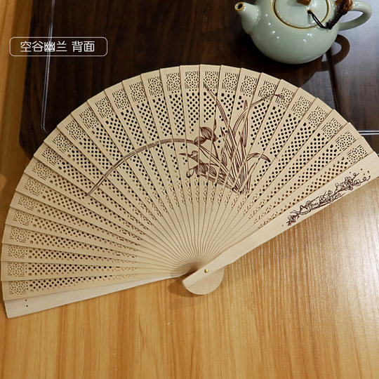 Chinese style Suzhou fragrant wood fan ancient style folding fan women's classical cheongsam ancient fan Hanfu folding double-sided non-sandalwood