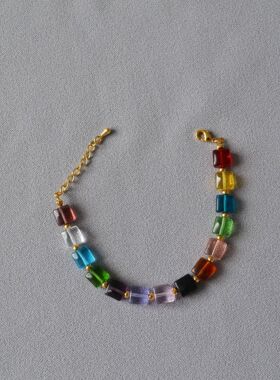 欧美时尚百搭方糖项链宝石女