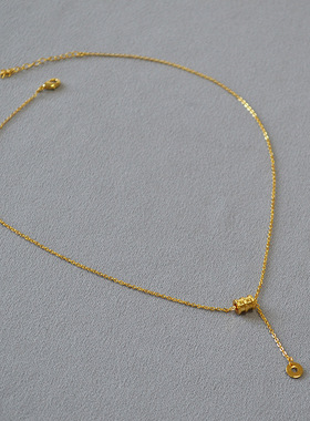 简约小蛮腰黄铜镀金项链女