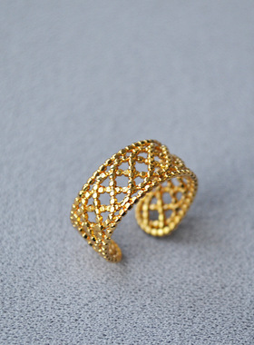 日韩简约镂空蕾丝开口可调戒指