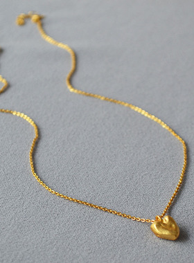 法式小众设计锤打纹理项链