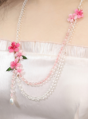 栖石原创初级编绳教程花染集绯桃项链饰品手工编绳首饰