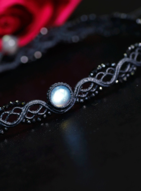 栖石天然石蜡线项圈女手工首饰