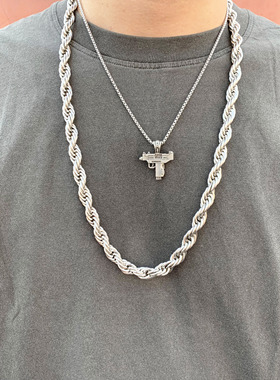 粗麻花不掉色项链eminem同款