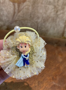 黄色公主风蕾丝花朵发饰品