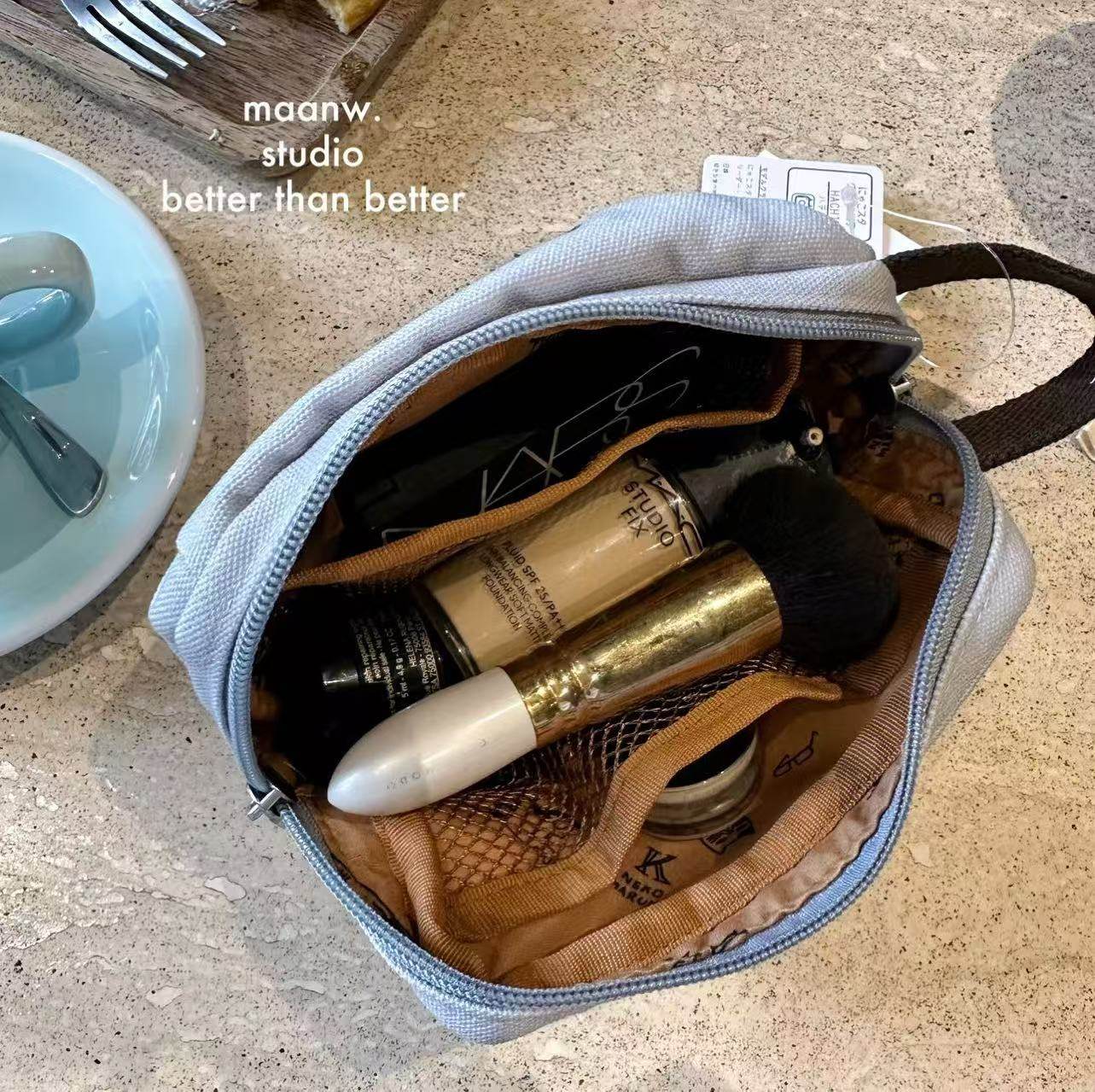 maanw 日本kusuguru手拎包刺绣猫咪手拿包便携外出旅行化妆包,淘宝优惠券,粉丝福利购,淘宝优惠卷