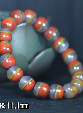 北票战国红同料老型鼓珠手串手链