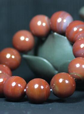 巴西玛瑙艳红圆球手链手钏手串