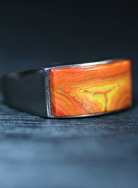 北票战国红满丝马鞍戒指指环戒面