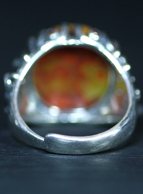 北票战国红女款鸡油黄戒指指环