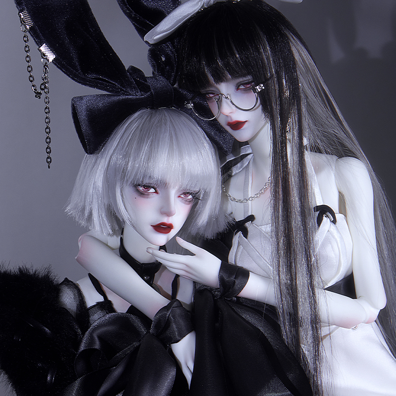 【完售展示】DollZone×迶止黑兔子&白兔子DZ合作款3分BJD娃娃-图1