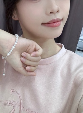 s925纯银淡水珍珠手链女生款手饰银饰轻奢小众手串生日礼物送女友