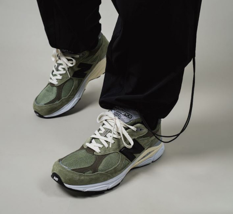 牛哄哄 JJJJound x New Balance 990 v3草绿色美产跑步鞋M990JD3-图3