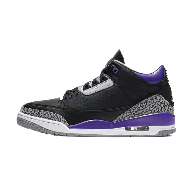 牛哄哄Air Jordan 3 AJ3 Court Purple 黑紫爆裂纹球鞋CT8532-050 - 图3