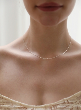 纯银亮片超闪冷淡风设计感项链