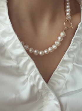 巴洛克石头珍珠女高级感项链