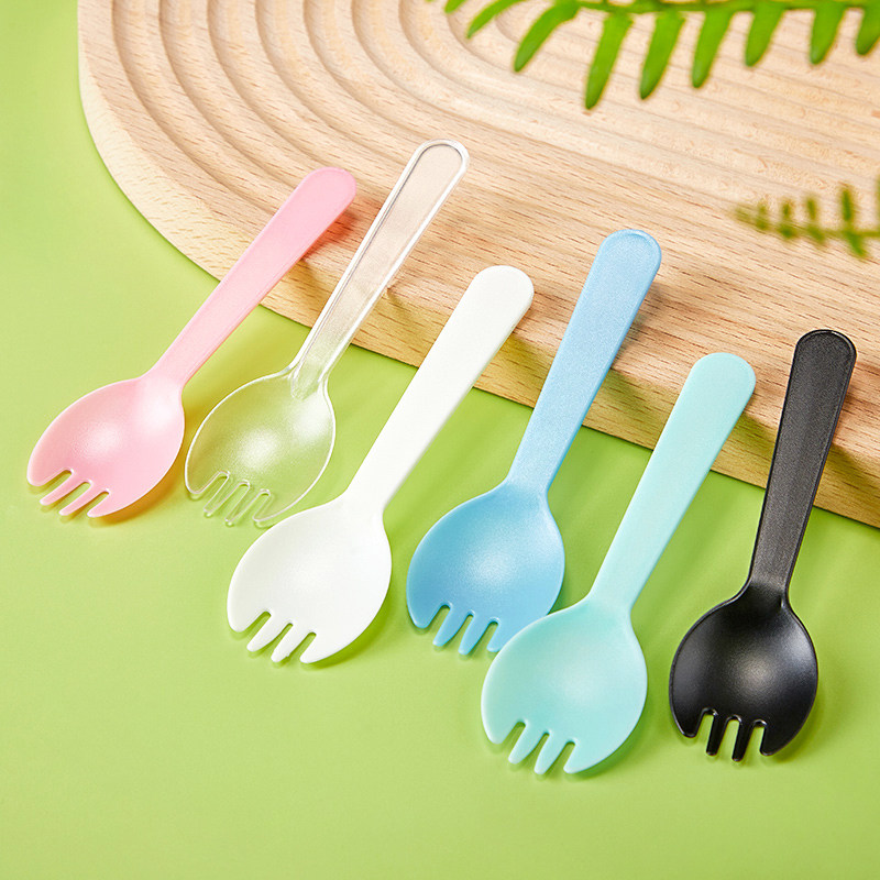 一次性勺子叉子塑料单独包装冰淇淋勺加厚水果捞蛋糕甜品布丁叉勺,淘宝优惠券,粉丝福利购,淘宝优惠卷