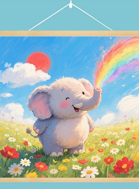 治愈宠物可爱卡通猫咪狗装饰画挂画儿童房客厅卧室电表箱遮挡遮丑