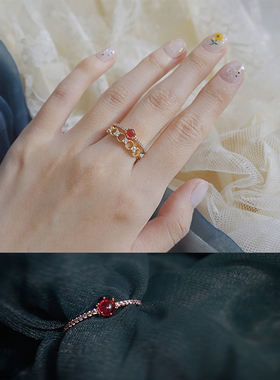 日本十字宝石戒指指环